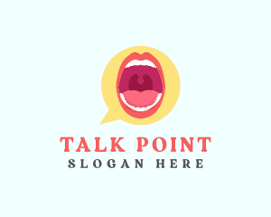 Speak - Mouth Speech Balloon logo design
