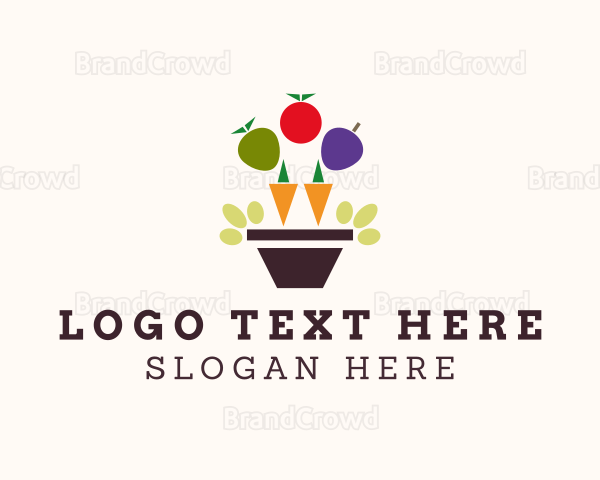 Vegetable Fruit Vase Logo