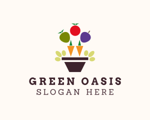 Vegetable Fruit Vase logo design