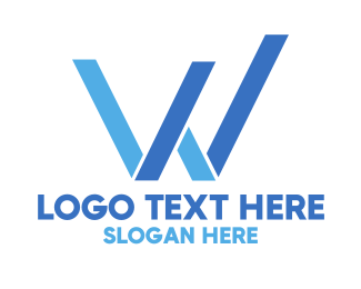 Blue Simple W Logo