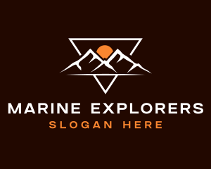 Mountain Explorer Sunset logo design