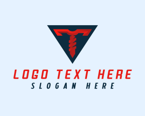 Screw - Triangle Screw Letter T logo design