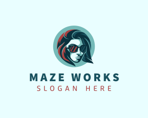 Woman Fashion Sunglasses logo design