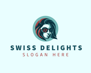 Woman Fashion Sunglasses logo design