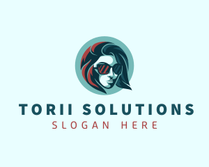 Woman Fashion Sunglasses logo design