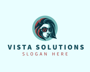 Woman Fashion Sunglasses logo design