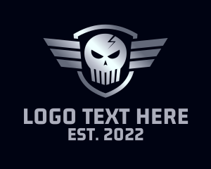 Defense - Metal Skull Wing Defense logo design
