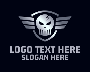 Metal Skull Wing Defense Logo