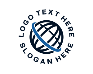 Modern - Blue Globe Telecommunication logo design
