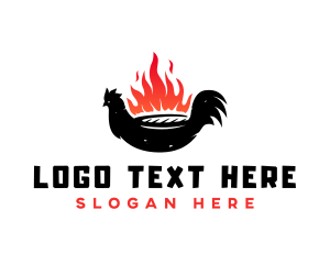 Hot - Grill Barbecue Chicken logo design