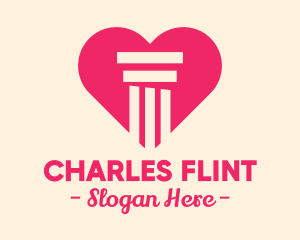 Legal - Pink Pillar Heart logo design