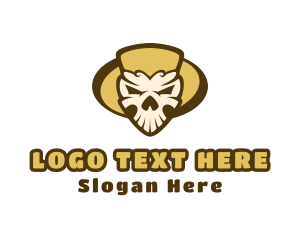 Skeletal - Mexican Skull Head logo design