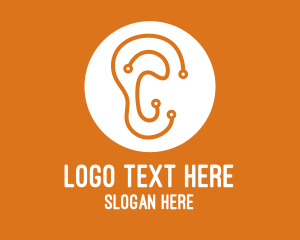 Digital Print - Digital Circuit Ear logo design