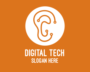 Digital - Digital Circuit Ear logo design