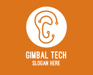 Digital Circuit Ear logo design