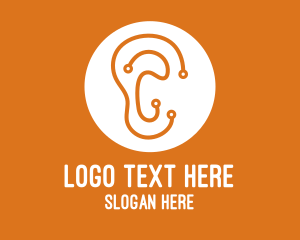 Programmer - Digital Circuit Ear logo design