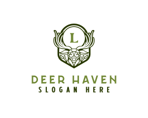 Animal Deer Monoline logo design