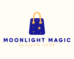 Nighttime - Starry Shopping Bag logo design