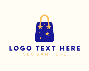 Shopping - Starry Shopping Bag logo design