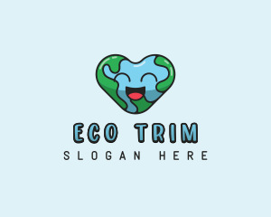 Heart Earth Eco logo design