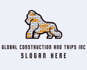 Construction Brick Gorilla logo design