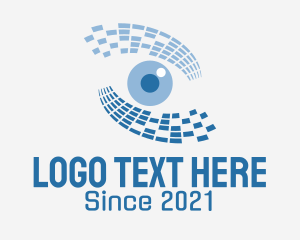 Optical - Blue Eye Pixel logo design