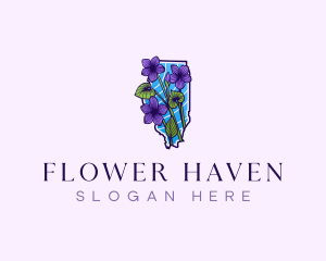 Illinois Flower Violet logo design