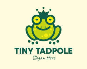 Tadpole - Stoned King Frog logo design