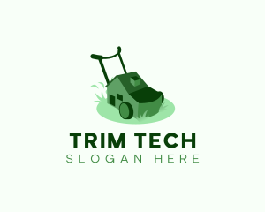 Trimmer - Lawn Mower Grass Cutter logo design