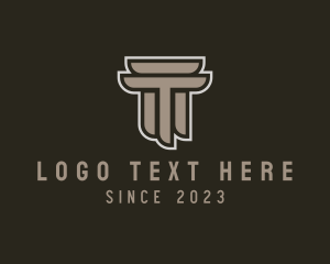 Paralegal - Ancient Column Letter T logo design