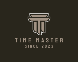 Ancient Column Letter T logo design