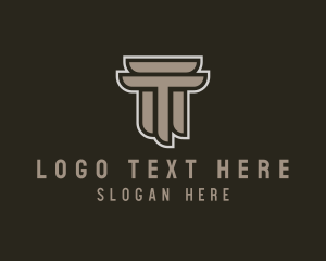 Ancient Column Letter T Logo