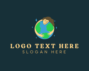 Globe - Mother Earth Hug Environmentalist logo design