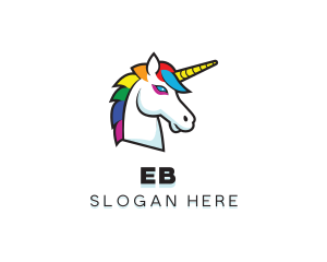 Mythical Unicorn Creature Logo