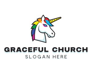 Mythical Unicorn Creature Logo