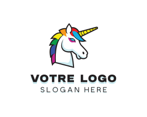 Mythical Unicorn Creature Logo
