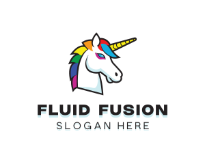 Mythical Unicorn Creature logo design