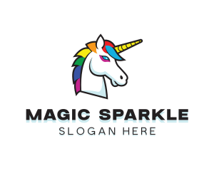 Mythical Unicorn Creature logo design