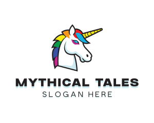 Mythical Unicorn Creature logo design