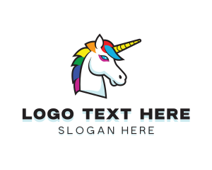 Imaginary - Mythical Unicorn Creature logo design