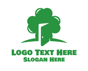 Door Knob - Green Cloverleaf Door logo design