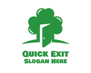 Exit - Green Cloverleaf Door logo design