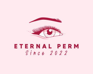 Perm - Female Beauty Eyelash logo design