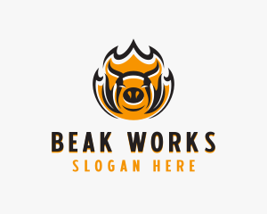 Pork BBQ Grill  logo design