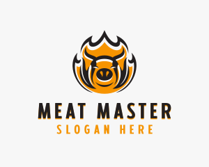 Pork BBQ Grill  logo design