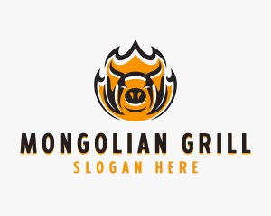 Pork BBQ Grill  logo design