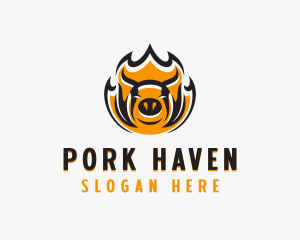 Pork BBQ Grill  logo design