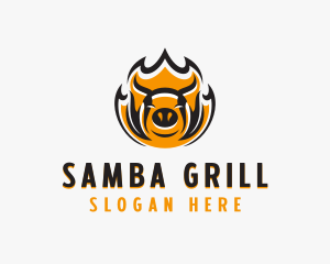 Pork BBQ Grill  logo design