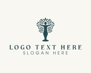 Tree Planting - Organic Human Tree logo design