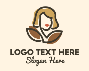 Woman - Lady Plant Flower logo design